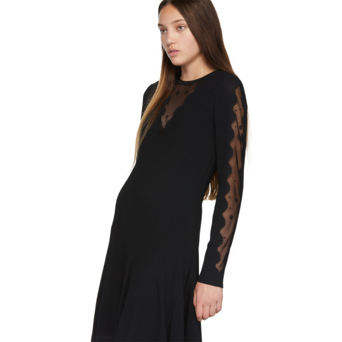 Alexander McQueen Black Knit Ottoman Mini Dress Alexander