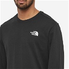 The North Face Men's Long Sleeve Red Box T-Shirt in TNF Black/Tea Green