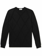 John Smedley - Galfin Sea Island Cotton-Jacquard Sweater - Black