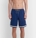 Brunello Cucinelli - Mid-Length Contrast-Trimmed Swim Shorts - Blue