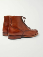 Grenson - Leander Cap-Toe Burnished-Leather Boots - Brown