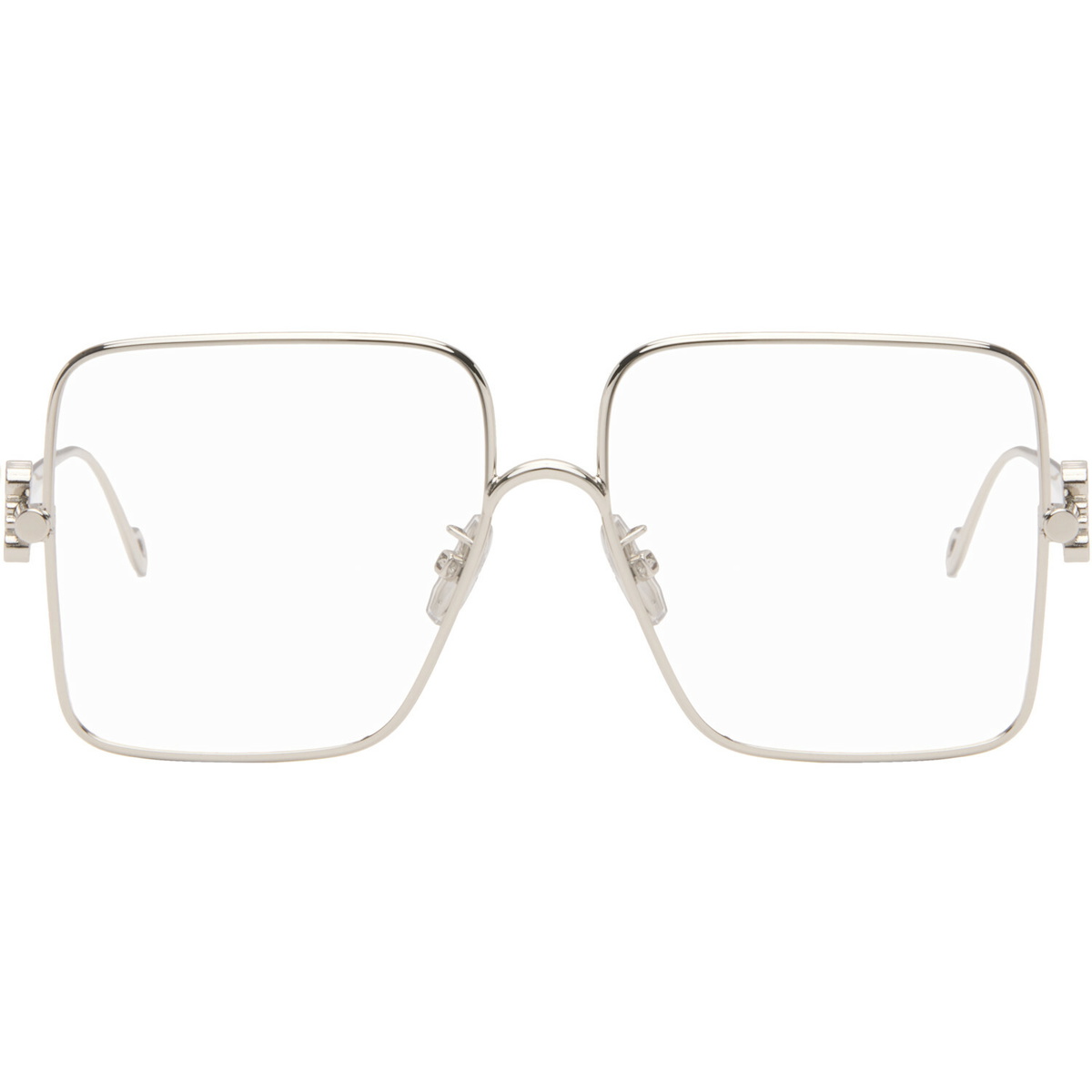 LOEWE Silver Oversize Square Retro Glasses