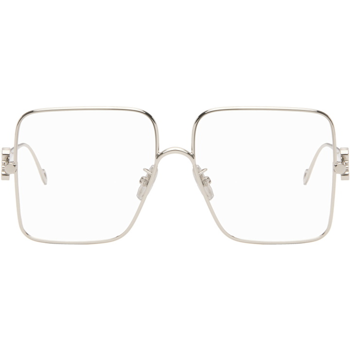 Photo: LOEWE Silver Oversize Square Retro Glasses
