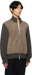 Ferragamo Brown Leather Insert Jacket