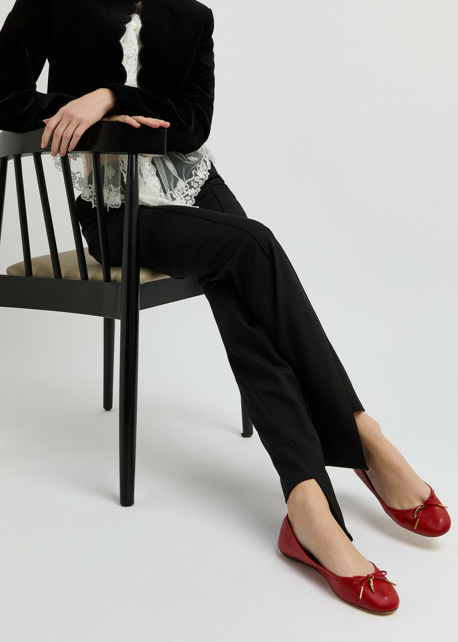 Chloe Iris Leather Ballet Flats Red Chloe