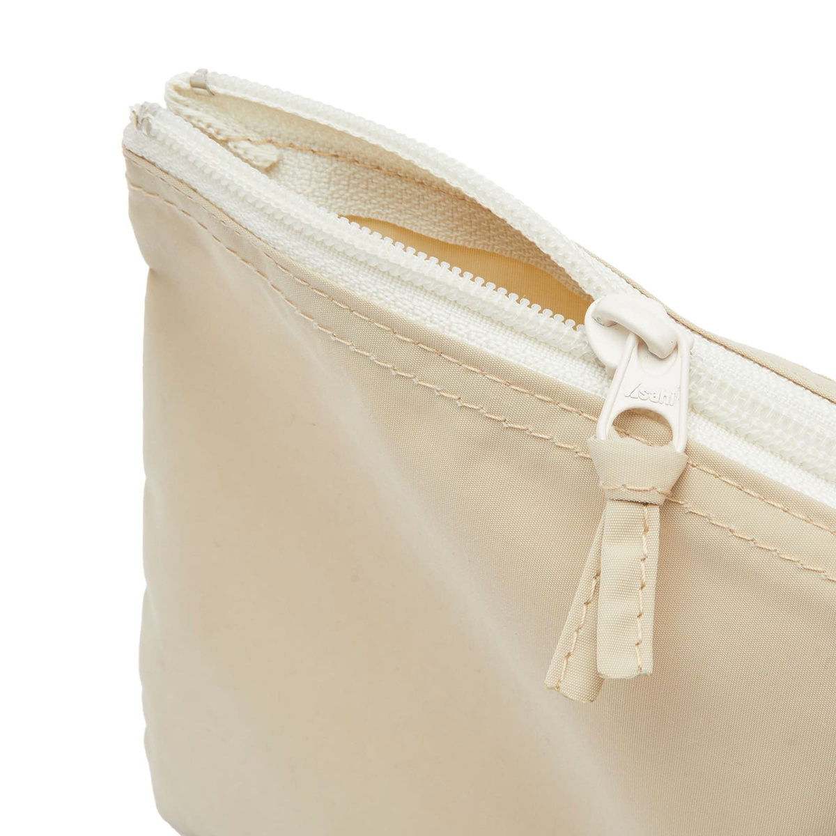 BEAMS JAPAN Logo A5 Flat Pouch in Beige 