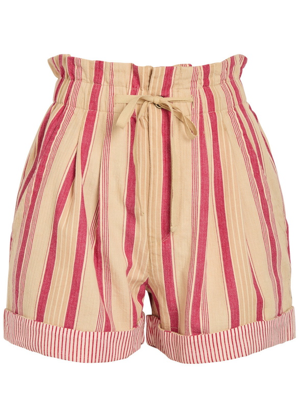 Photo: Isabel Marant étoile Nirma Striped Cotton Shorts Beige