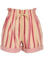 Isabel Marant étoile Nirma Striped Cotton Shorts Beige