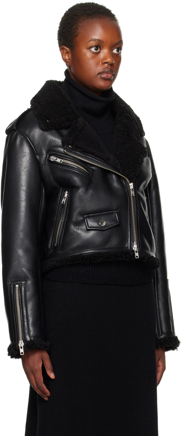 Stand Studio Black Lillia Faux-Leather Jacket Stand Studio