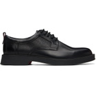 Hugo Black Perforated Monograms Leather Derbys