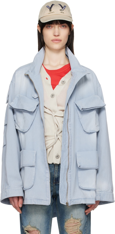 Photo: OPEN YY Blue Cargo Pocket Field Jacket