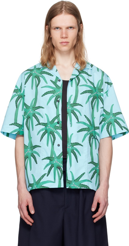 Photo: JACQUEMUS Blue & Green La Croisière 'The Jean' Shirt