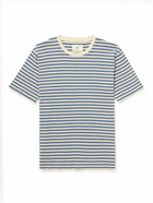 Folk - Contrast Striped Cotton-Jersey T-Shirt - Blue