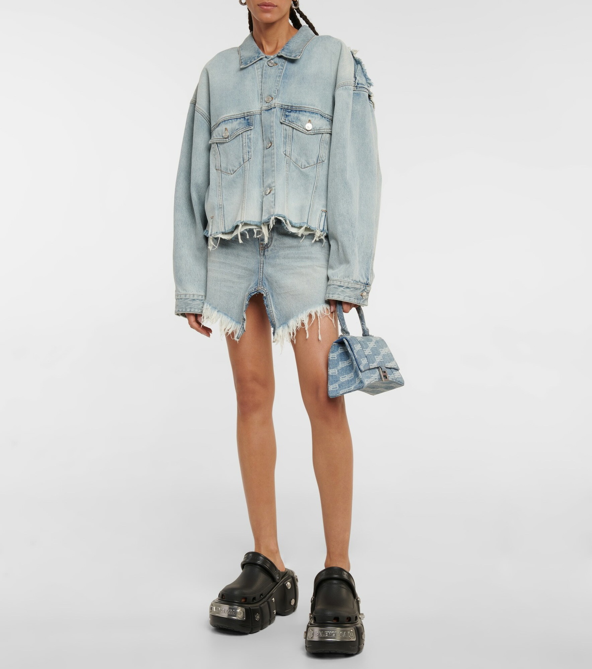 Balenciaga - Hourglass denim crossbody bag Balenciaga