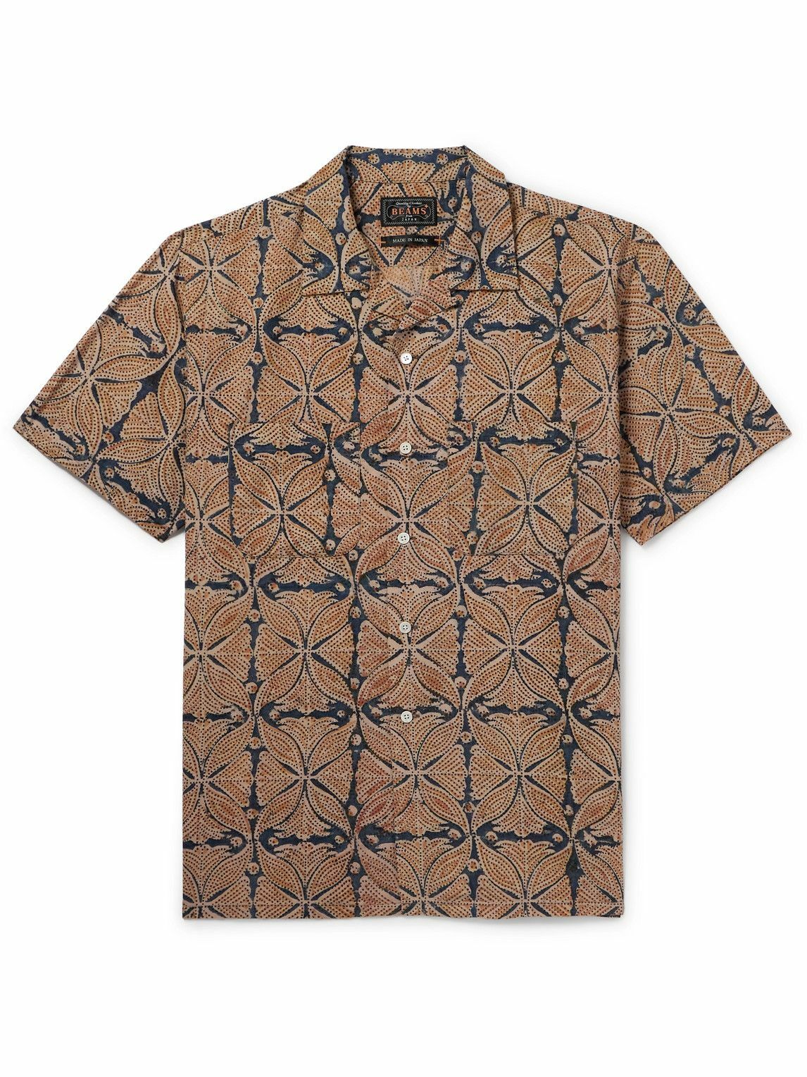 Beams Plus - Convertible-Collar Printed Cotton-Gauze Shirt - Brown ...