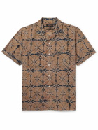 Beams Plus - Convertible-Collar Printed Cotton-Gauze Shirt - Brown