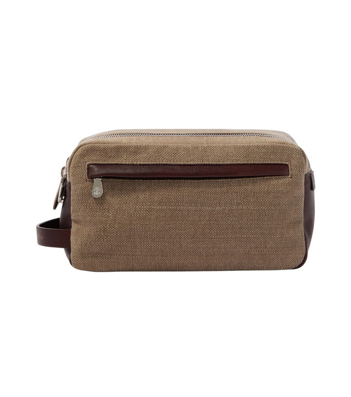 Photo: Brunello Cucinelli Leather-trimmed toiletry bag