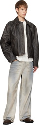 HOPE Brown Void Leather Jacket