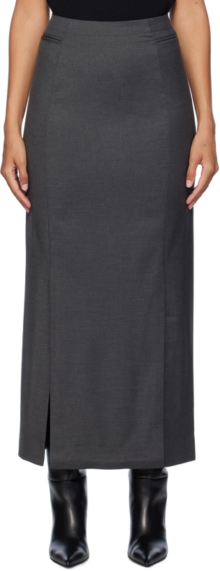 Photo: REMAIN Birger Christensen Gray Pencil Midi Skirt