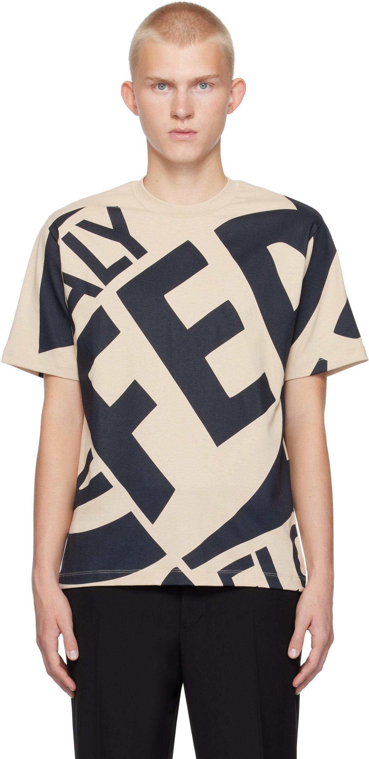 Ferragamo Beige Graphic T-shirt