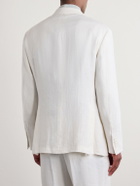 Ralph Lauren Purple label - Double-Breasted Herringbone Linen Suit Jacket - White