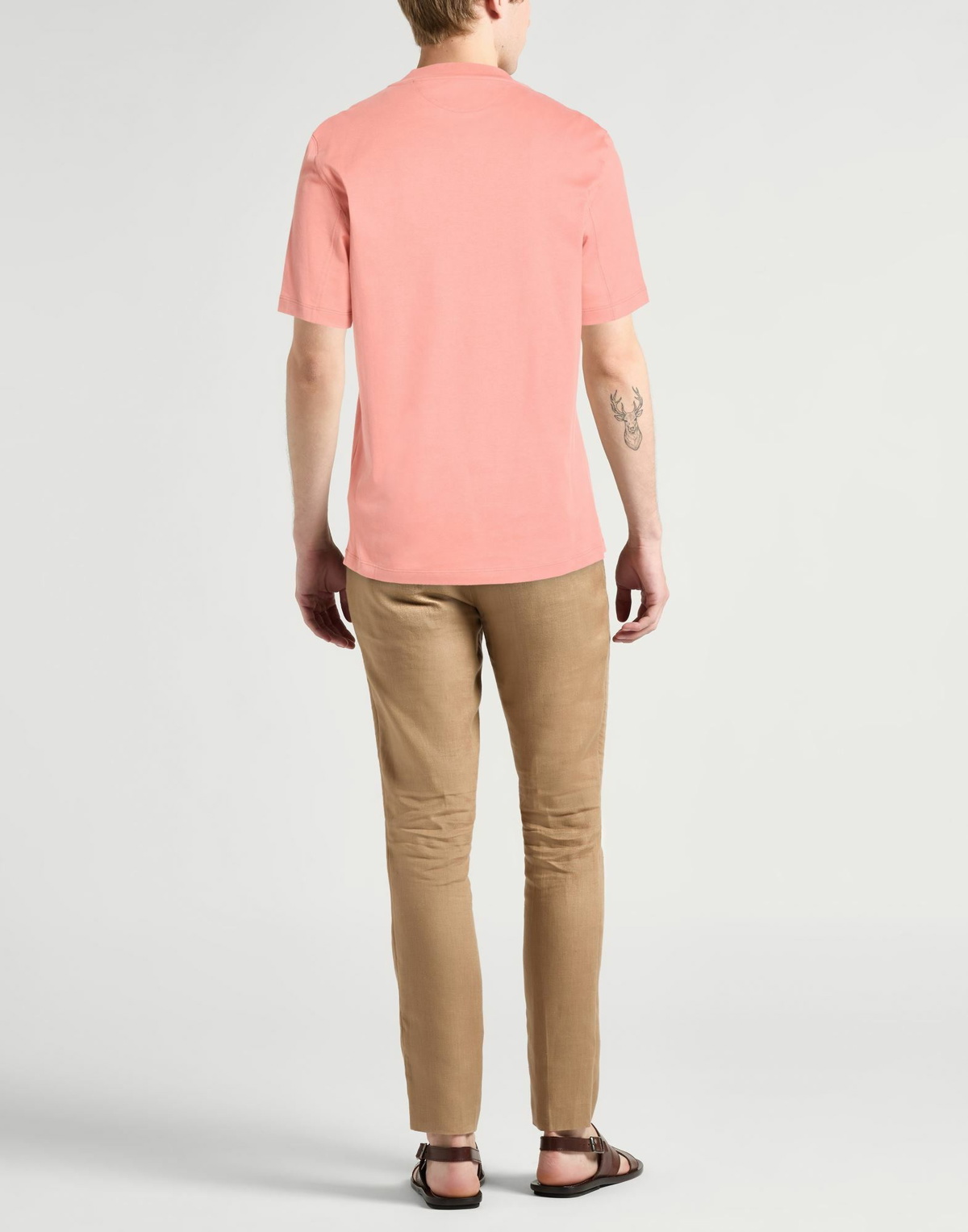 Brunello Cucinelli Mens T-shirt in Salmon pink