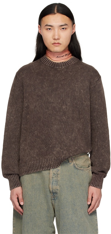 Photo: Acne Studios Brown Embroidered Sweater