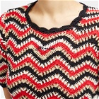 GANNI Women's Cotton Crochet Mini Dress in Racing Red