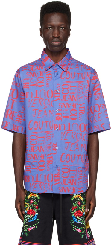 Photo: Versace Jeans Couture Blue & Red Doodle Shirt