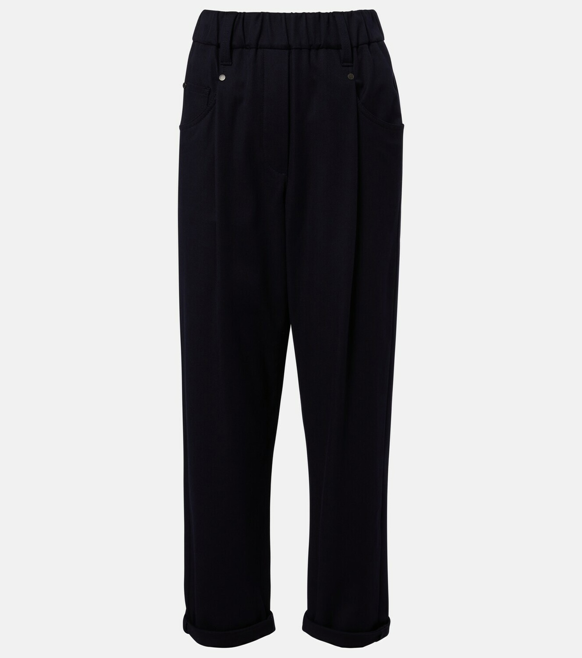 Brunello Cucinelli Monili cotton-blend straight pants