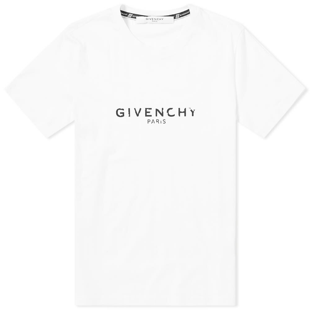 Givenchy Men's Paris Logo T-Shirt in White Givenchy