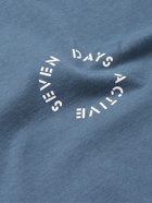 7 DAYS ACTIVE - Monday Logo-Print Organic Cotton-Jersey T-Shirt - Blue