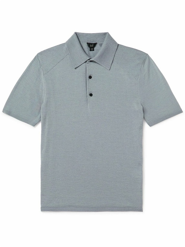Photo: Dunhill - Wool and Mulberry Silk-Blend Polo Shirt - Gray
