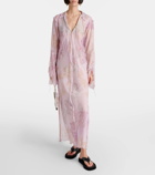 Acne Studios Printed cotton and silk chiffon midi dress