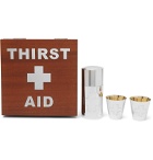 Asprey - Thirst Aid Wood Veneer and Sterling Silver Drinks Kit - Silver