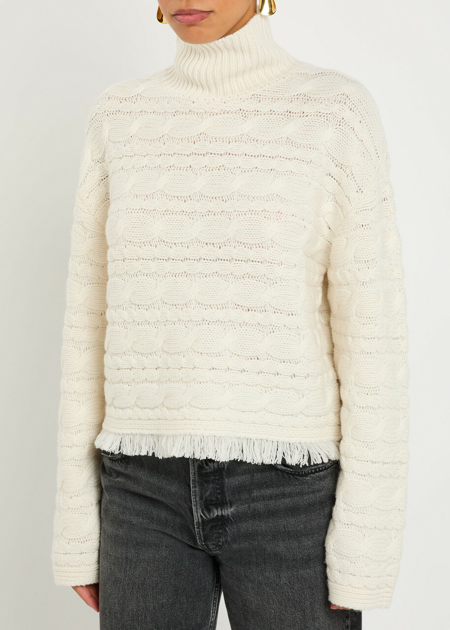 Guest In Residence Cable-knit Wool and Cashmere-blend Jumper Cream