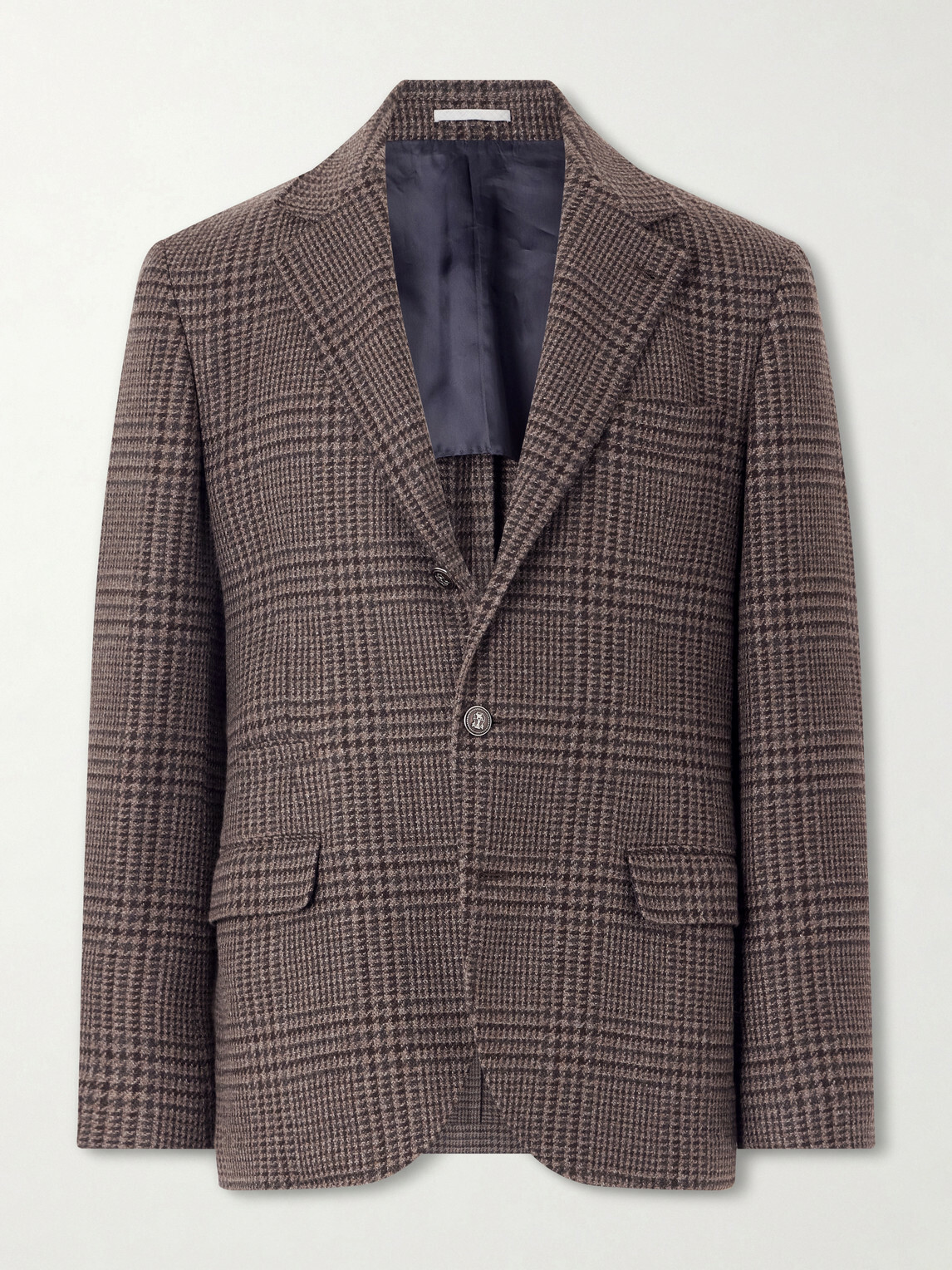 Brunello Cucinelli - Houndstooth Cashmere Blazer - Brown