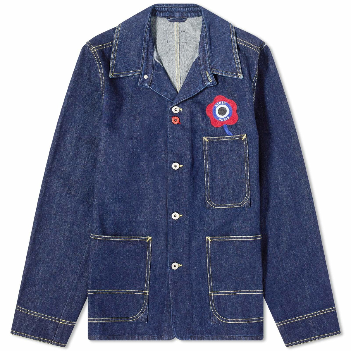 Kenzo Paris Men's Kenzo Target Workwear Jacket in Rinse Blue Denim