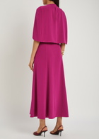 Roland Mouret Cape-effect Crepe Midi Dress Dark Pink