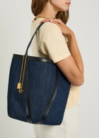 Chloe Spin Panelled Denim Tote - Blue - One Size