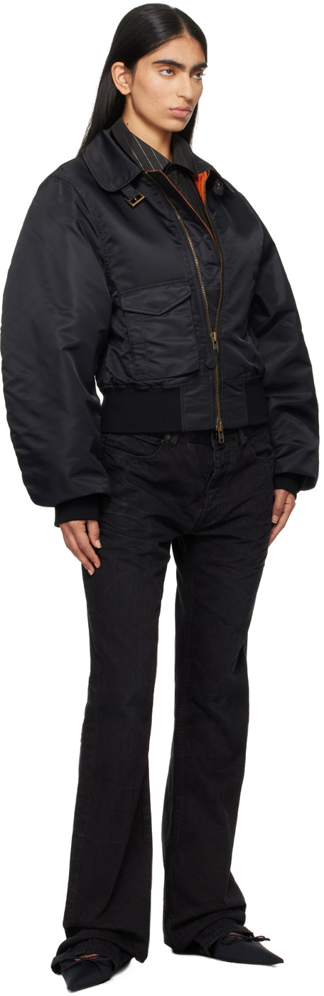 Martine Rose Black Shrunken Bomber Jacket
