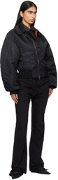 Martine Rose Black Shrunken Bomber Jacket