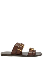 Polo Ralph Lauren Buckle Leather Sandals Dark Brown