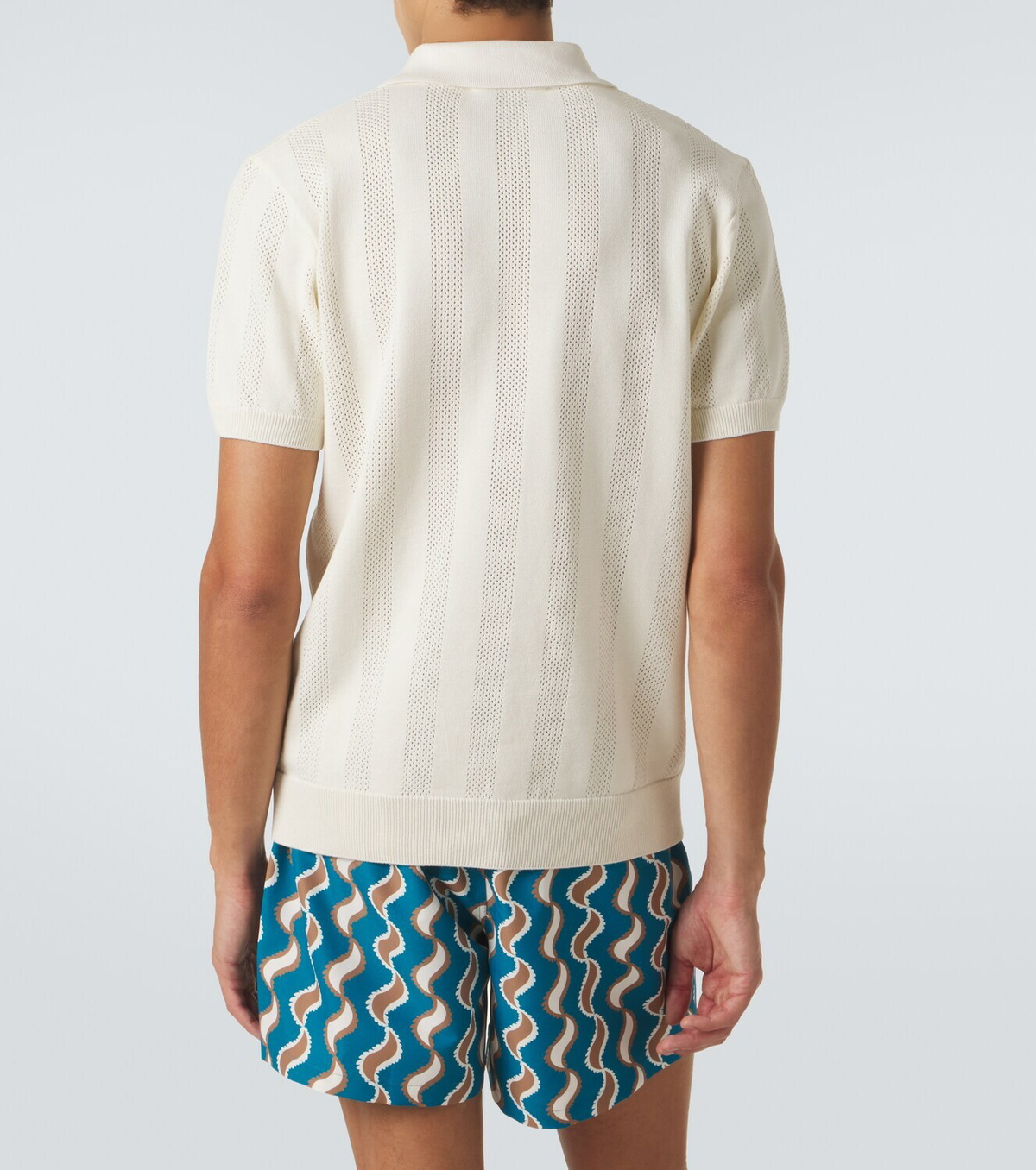 Frescobol Carioca Vidal striped cotton jacquard polo shirt