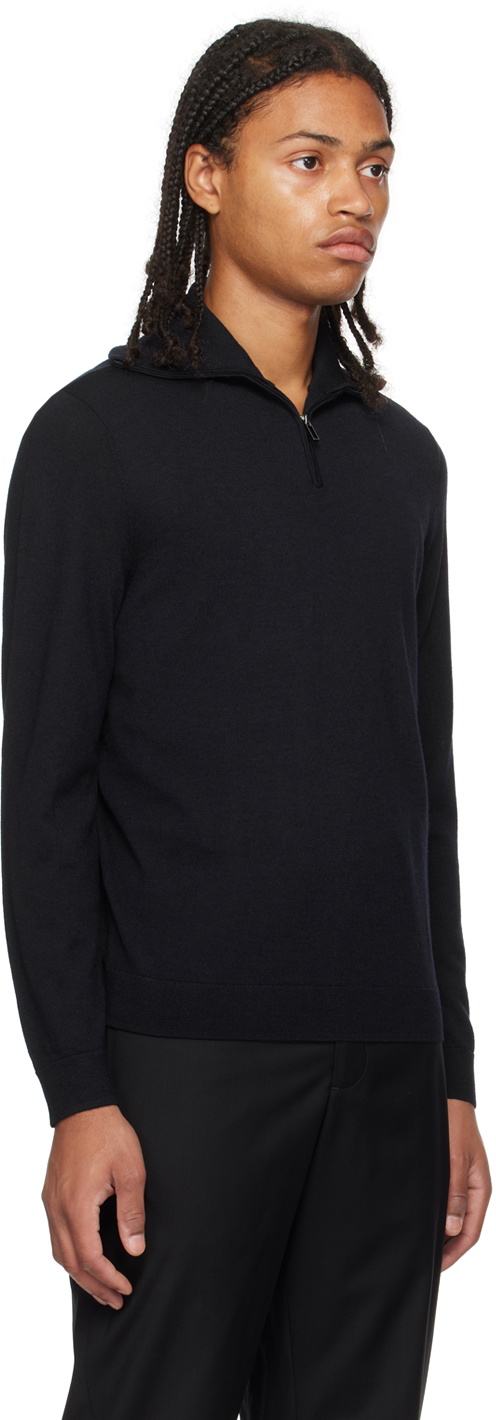 Emporio Armani Navy Half-Zip Sweater