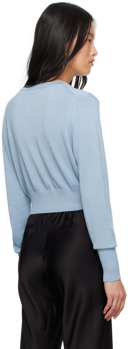 Silk Laundry Blue Cropped Cardigan