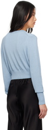 Silk Laundry Blue Cropped Cardigan