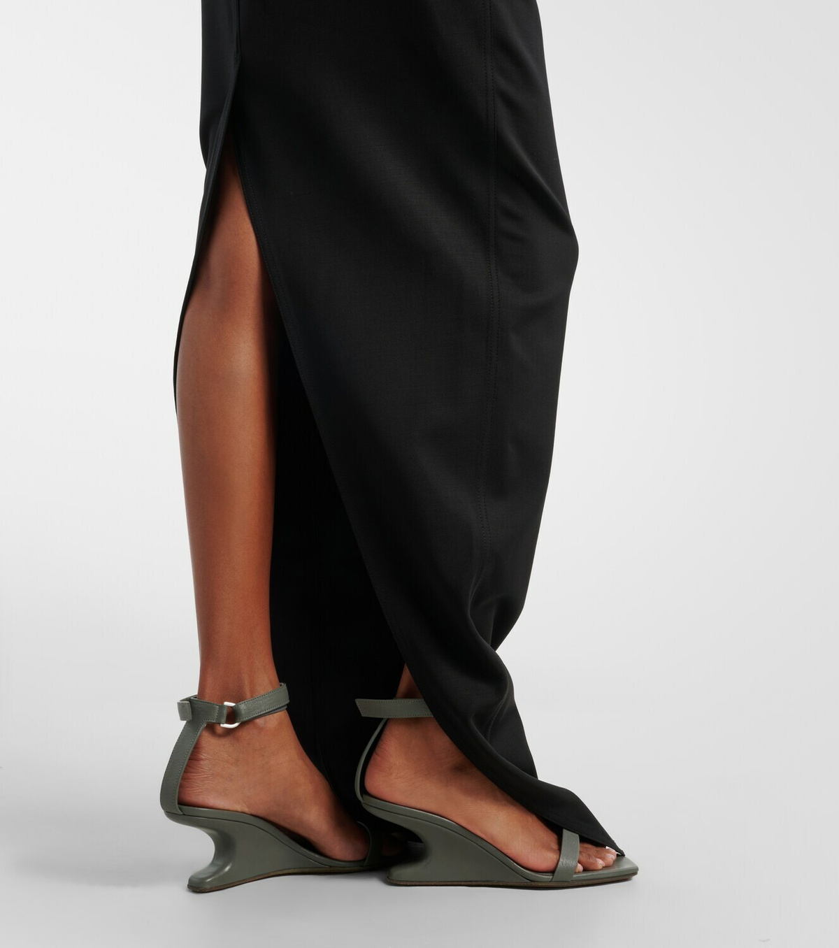 Rick Owens Wool-blend bustier gown