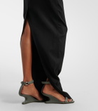 Rick Owens Wool-blend bustier gown