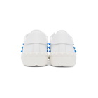 Valentino White and Blue Valentino Garavani Rockstud Untitled Sneakers